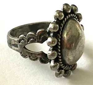 Vintage Southwestern Sterling Silver Rope Hand Stamped Ladies Dome Ring Size 5 - Picture 1 of 12