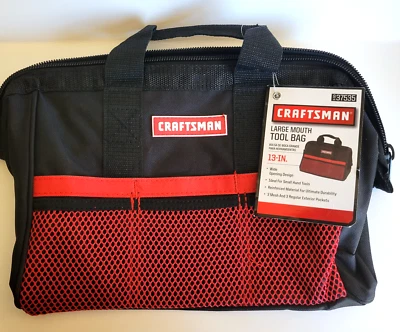 CRAFTSMAN 13" Large Mouth Pockets Durable Tool Bag NIP - Part # 37535 NEW - Image 1 of 4