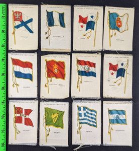 Vintage (Lot of 12) 1910s National Flags Egyptienne Numbered S33 Tobacco Silk