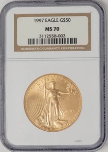 1997 $50 American Gold Eagle MS70 NGC 949365-17 - Picture 1 of 4
