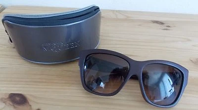 Nuevo ALEXANDER McQUEEN Gafas de sol con montura de cuero AMQ 4189/S Marrón Habana Foto 1 de 4