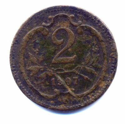 Austria  2 hellers 1897 Combined Shipping  - Image 1 of 3