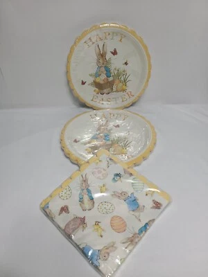 Meri Meri Beatrix Potter Peter Rabbit Paper Plates Napkins Easter Disposable NOS - Image 1 of 4