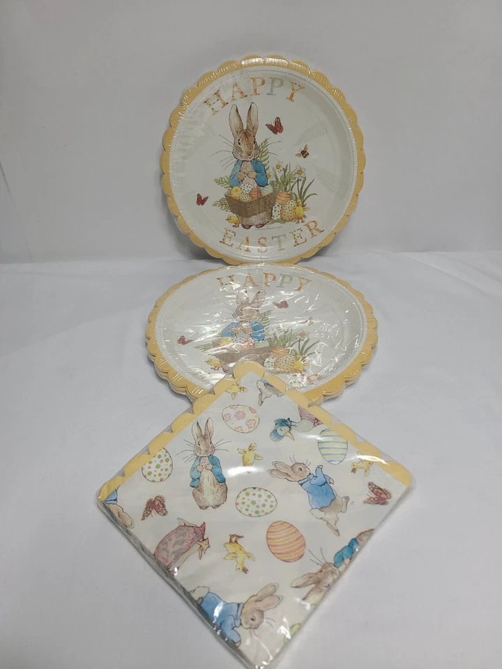 Meri Meri Beatrix Potter Peter Rabbit Paper Plates Napkins Easter Disposable NOS - Image 1 of 4