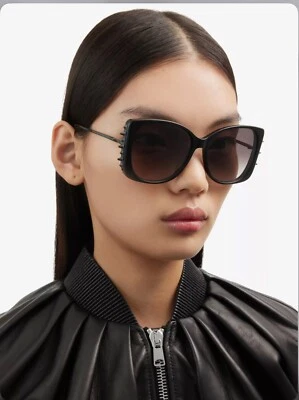 Brand New Alexander McQueen Studded Sunglasses AM0340S Black 59-140 Italy - Image 1 of 4