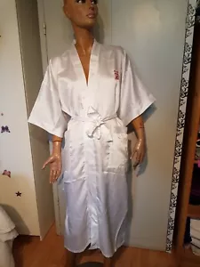 Bademantel Kimono Weiß Satin - Bild 1 von 8