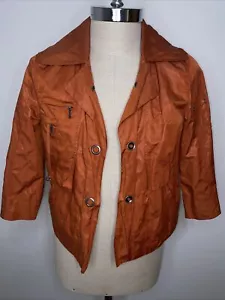 Giacca donna arancione Chico's taglia M blazer tasca colletto cappotto leggero - Foto 1 di 7