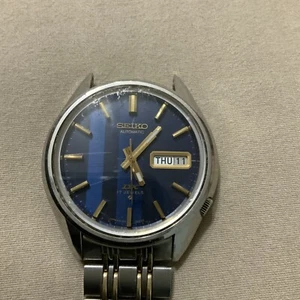 VTG SEIKO DX 17J Automatic Day Date Watch 38mm 6106-7889R Working Blue Dial - Picture 1 of 9