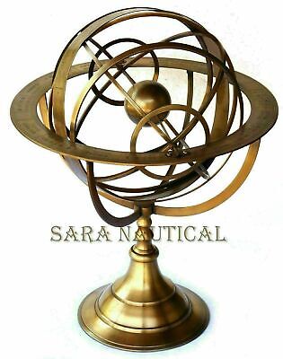 Antique Brass Armillary Sphere Engraved Nautical Astrolabe 18'' Armillary Rashi • 239.11$