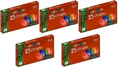 (5) Juegos de luces navideñas Holiday Wonderland 925-88 25 unidades múltiples transparentes C9 Foto 1 de 2