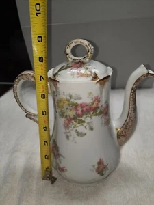 Limoges TEAPOT 7" Pink Roses Gold Trim  - Picture 1 of 9