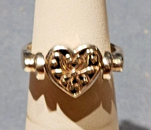 Heart Spinner Sterling Silver Ring size 5.75 signed - Picture 1 of 5