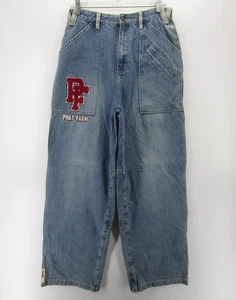 VINTAGE Phat Farm Jeans Boys 18 Blue Carpenter Hip Hop Baggy Y2K Denim NWT * - Picture 1 of 16