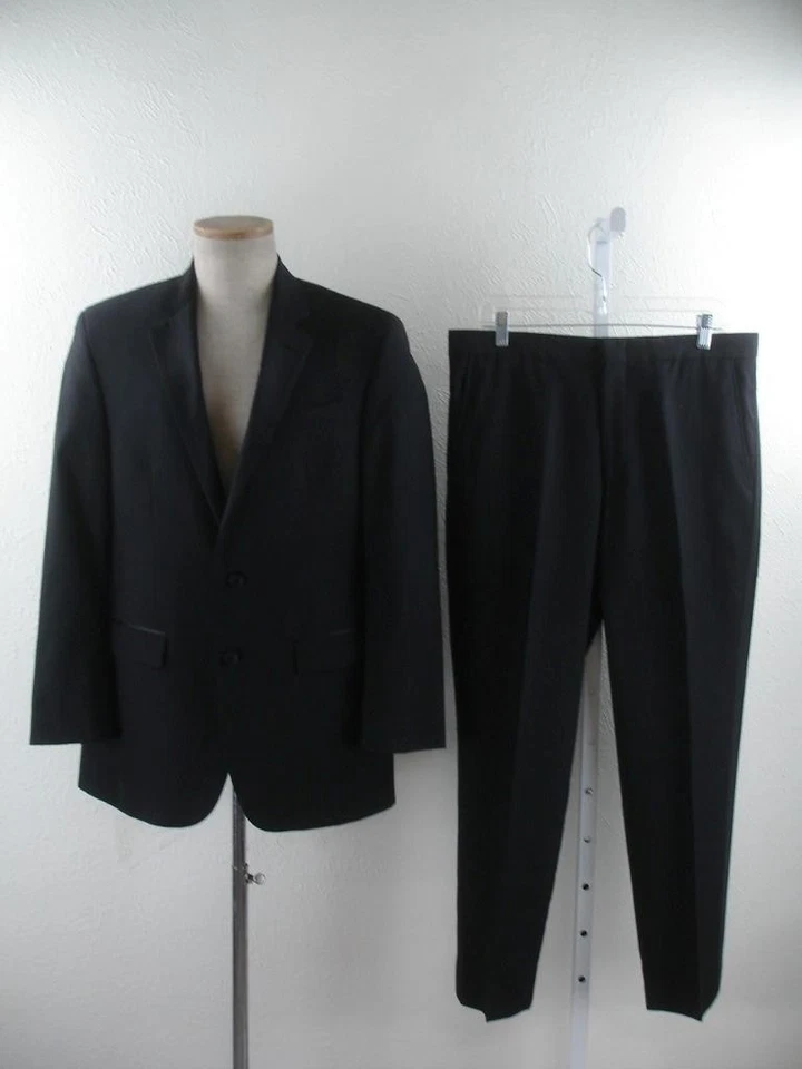 Men's sz 40R Kenneth Cole New York 2-Pc Formal Tuxedo Suit Black Pants 34 X 29 - Image 1 of 4