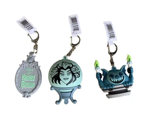 Disney The Haunted Mansion Keychain Figurative Madame Leota Bat Gargoyle Set - Picture 1 of 8