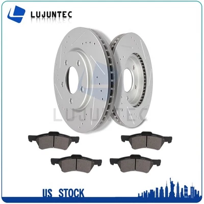 Drill Front Brake Pads Rotors For Dodge Caravan Chrysler Town & Country 281mm - Image 1 of 3