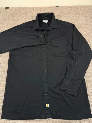Camisa Carhartt Negra Para Hombres Manga Larga Sarga Talla XLT Ropa de Trabajo Mecánica S224 Foto 1 de 4