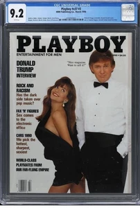 CGC 9.2 Playboy March 1990 v37 #3 President Donald Trump Magazine Graded RARE - Picture 1 of 2