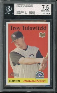 2007 Topps Heritage Baseball #263 Troy Tulowitzki BGS 7.5 - Picture 1 of 2