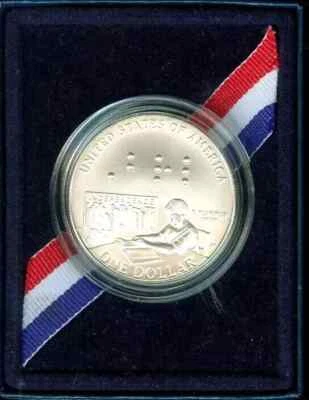 2009 LUOIS BRAILLE BICENTENIAL SILVER DOLLAR IN BOX WITH COA - Image 1 of 3