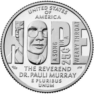 Cuarto de cuarto de mujer estadounidense S reverendo Dr. Pauli Murray 2024 - Imagen 1 de 2