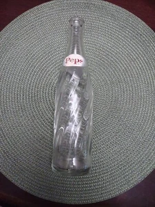 Pepsi-Cola Soda 1963 de colección 10 fl. Oz. Botella de vidrio transparente remolino - Imagen 1 de 7