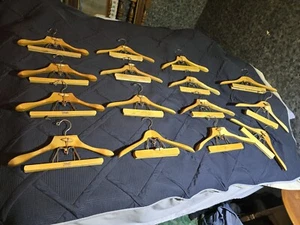 1   Vintage Setwell Heavy Wooden Suit Hanger With Trouser Clamp Hanger - Picture 1 of 14