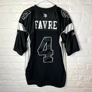 Reebok Brett Favre NFL Minnesota Vikings #4 Black White Football Jersey Size 52 - Picture 1 of 4