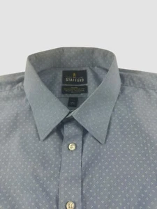 Súper Camisa Stafford Hombre 17 1/2 36-37 Rendimiento de Viaje Manga Larga Abotonada - Imagen 1 de 10