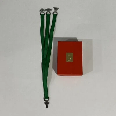 RETIRED James Avery 925 Sterling Silver 3 Green Ribbon Charm Bookmark 12" Foto 1 de 4