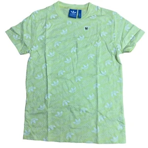 T-Shirt Short Sleeve Men Women Adidas Logo Yellow Graphic Unisex Cotton M NEW - Picture 1 of 2