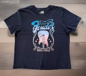 Women's Pencil Black Vibes Fender Guitar Graphic Short Sleeve T-Shirt Sz: 3X NWT - Picture 1 of 7