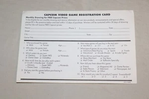 OEM Capcom Videospiel Registrierungskarte NUR SFU-S005 SOO5 - Bild 1 von 2