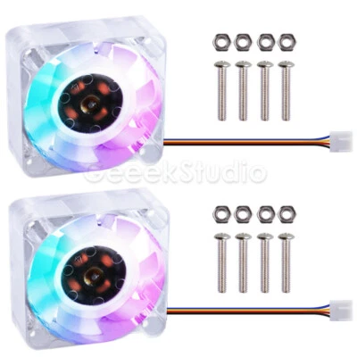 2PCS  4010PWM Colorful Slow Flashing Transparent  Fan For Jetson Nano - Image 1 of 4