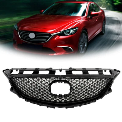 Car Front Bumper Grille Mesh Honeycomb Look For Mazda 6 2014 2015 2016 Black New - Image 1 of 4