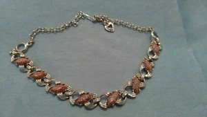 Beautiful vintage Rhinestone Necklace glittery cooper colored choker - Picture 1 of 6