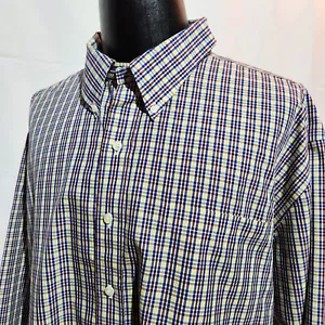 Brooks Brothers 1818 Mens Shirt Plaid Multicolor Non-Iron Long Sleeve Size 4XL - Foto 1 di 7