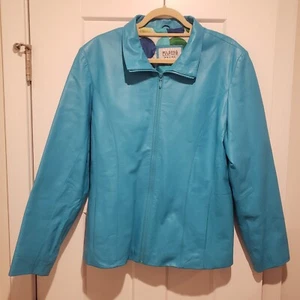 Women's Wilson's Leather Maxima Leather Jacket Blue Size XL - Picture 1 of 5