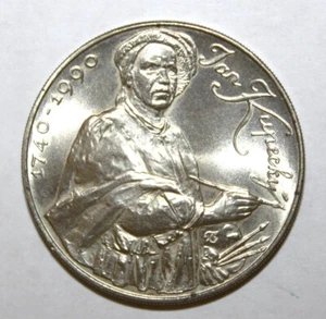S2 - Czechoslovakia 100 Kr. 1990 Brilliant Uncirculated Silver Coin - J. Kopecky - Picture 1 of 2