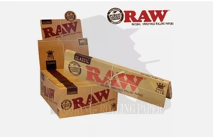 Raw Classic King Size Slim Rolling Papers Unrefined Full Box 50 Packs - Picture 1 of 1