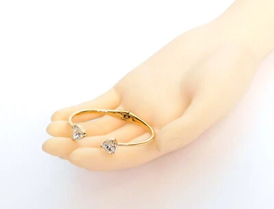 Kate Spade New York Signed Gold Plated Crystal Accented Hinged Bracelet - Image 1 of 4