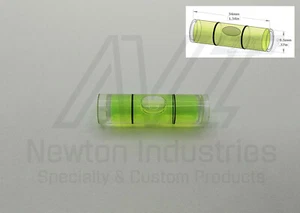 5pcs Acrylic Ø9.5x34mm Bubble Spirit Level Vial YlwGreen Sens: 30'/2mm 8.73mm/m - Picture 1 of 1