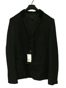 H&M Velvet Collar Tuxedo Jacket Black Size UK 40R EUR 50 DH012 GG 05 - Picture 1 of 6