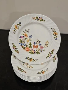 Set of EIGHT Aynsley Cottage Garden 6 1/4" Bread & Butter Plates EXC. - Picture 1 of 7