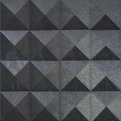 Rollo de papel tapiz texturizado triángulo piramidal geométrico plata ilusión 3D Foto 1 de 4