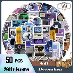 50pcs Retro Devices Stickers CD Camera IBM Computer Handheld Game Player Phone - Picture 1 of 5