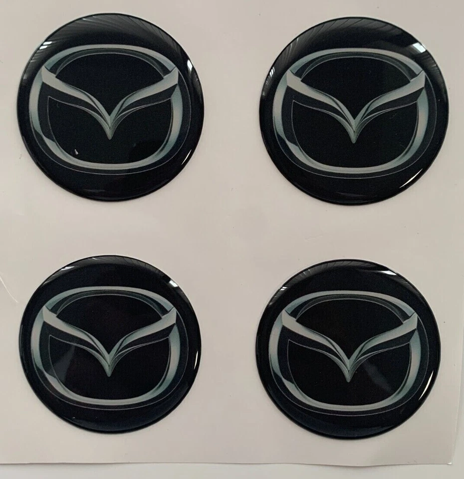 4 pcs Silicone Sticker for Wheel Center Hub Cap MAZDA, Dome Emblem Logo - Изображение 1 из 1