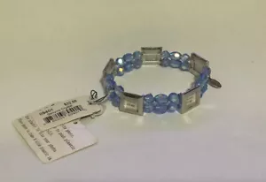 COOKIE LEE BEADED PHOTO CRYSTAL BRACELET #89401 BLUES MRP $22.00 5 TINY PICTURES - Picture 1 of 2