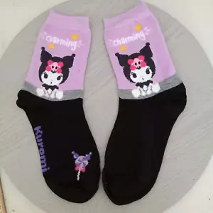 Purple Cartoon Hello Kitty Kuromi Teen Adult Socks Novelty Gift AUS - Picture 1 of 2