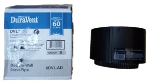 DuraVent 6DVL-AD DVL 5x6 Adaptador Doble Pared Estufa Tubo 810000915 Negro + Tornillo - Imagen 1 de 4